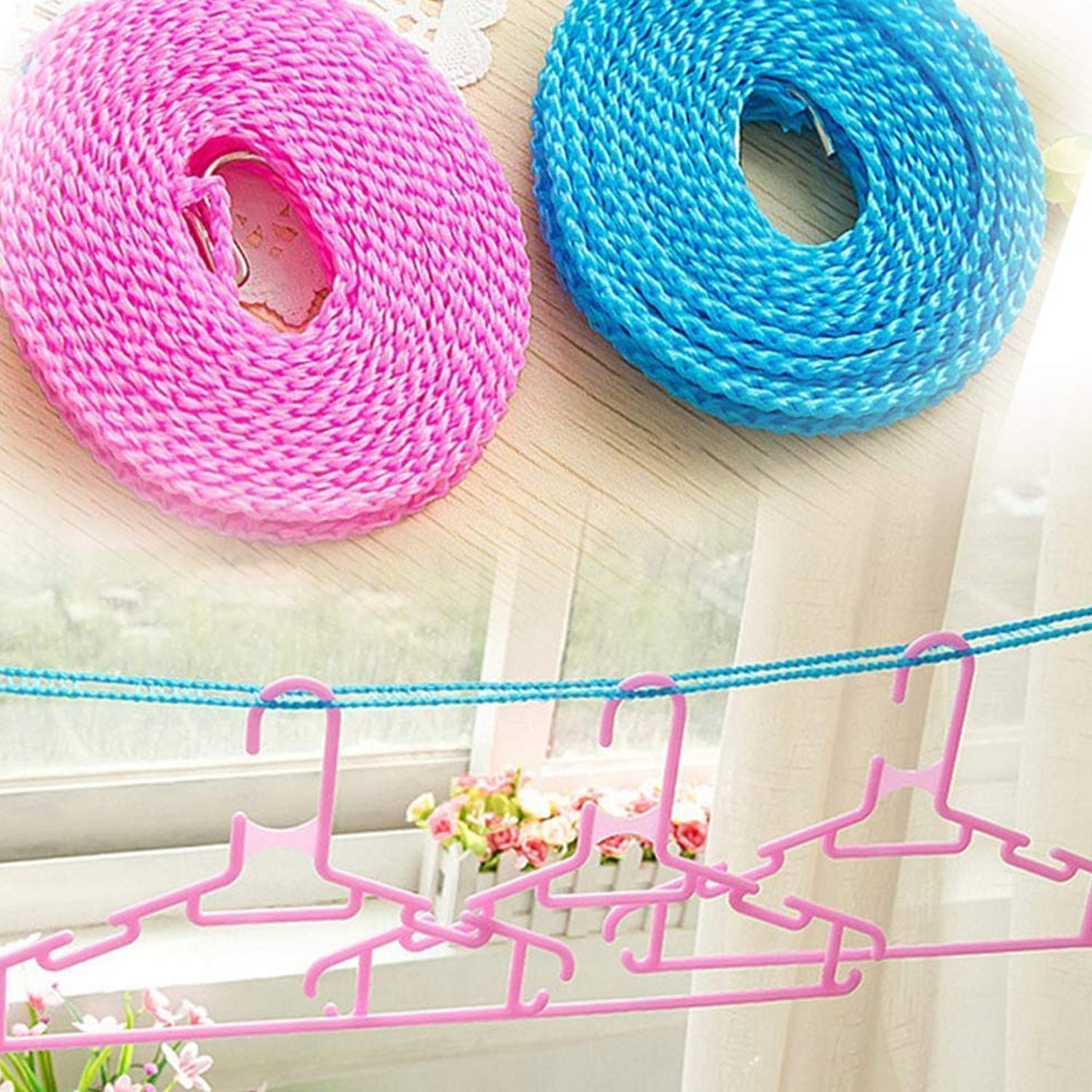 8861 3 Meters Windprood Anti-Slip Clothes Washing Line Drying Nylon Rope with Hooks, Durable Camping Clothesline Portable Clothes Drying Line Indoor Outdoor Laundry Storage for Travel Home Use (3 Mtr.) 8861 3 Meters Windprood Anti-Slip Clothes Washing Line Drying Nylon Rope with Hooks, Durable Camping Clothesline Portable Clothes Drying Line Indoor Outdoor Laundry Storage for Travel Home Use (3 Mtr.)